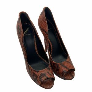 Brian Atwood Platform Stiletto Heels  Women's Florencia Maroon/Rust Black SZ 6.5